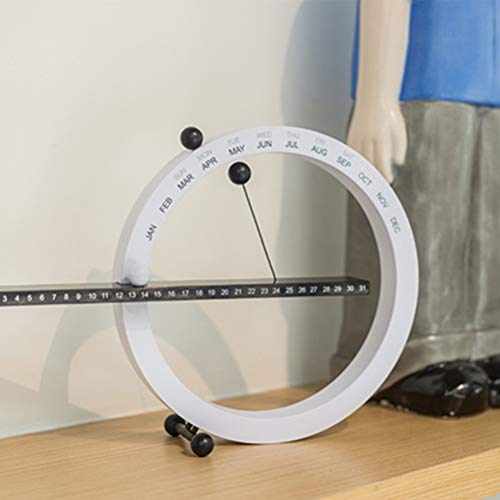 Exceart Calendrier perpétuel magnétique - Calendrier de table - Interrupteur manuel - Semaine jour et mois - Décoration - Cadeau pour la maison, la chambre ou le bureau - Blanc et noir – vue 6