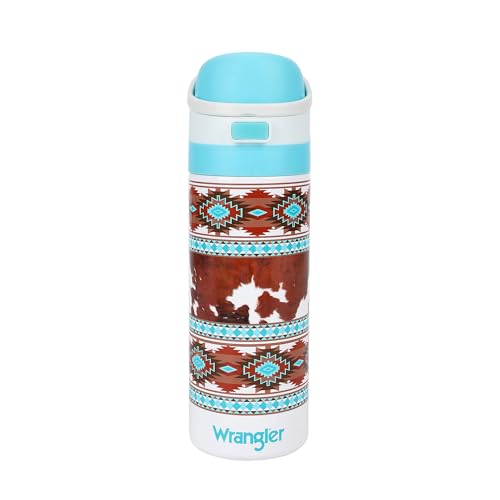 Image of Wrangler Leather Pattern 24 Oz Stainless Steel Water Bottle