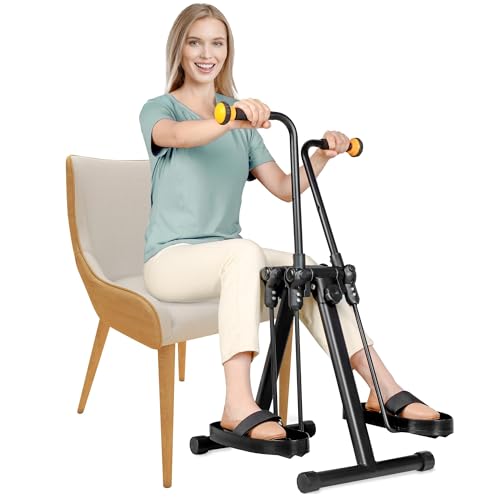 NIdreamCE Arm and Leg Pedal Exerciser for Seniors - Seated Pedal Exerciser Hand Arm Leg and Knee Therapy, Stroke Recovery, Portable Fitness Equipment for Total Body Workout with Digital Display