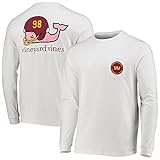 vineyard vines Men's White Washington Football Team Whale Helmet Team Long Sleeve T-Shirt