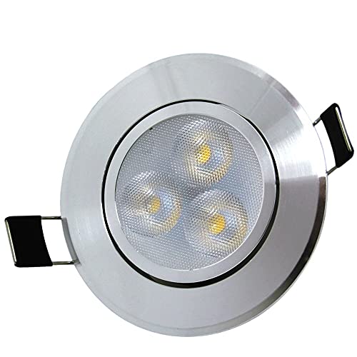Pannello LED Rotondo ad Alta luminosità in Alluminio da 3W/5W/7W, antiriflesso, faretto LED Girevole per Uso Domestico, faretto da Incasso a soffitto, Angolo Regolabile, Lampada da Incasso per AC