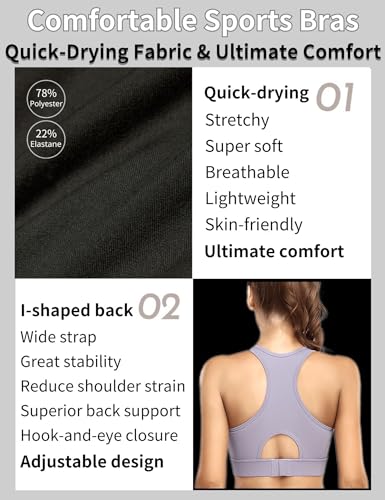 Image of Paeceioni Sports Bras for Women High Support, Women's Sports Bras, Everyday Comfy Sleeping Bras, Comfortable Bras for Women