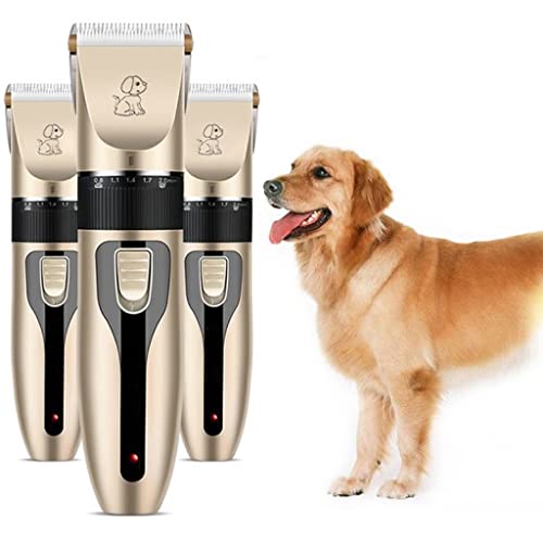 Retoo Leise Hundeschermaschine Profi mit 4 Aufsätze, Schermaschine Hund Katze Tierhaarschneidemaschine Elektrische Hundetrimmer Schnurlosen Haarschneidemaschine Tierhaarschneider