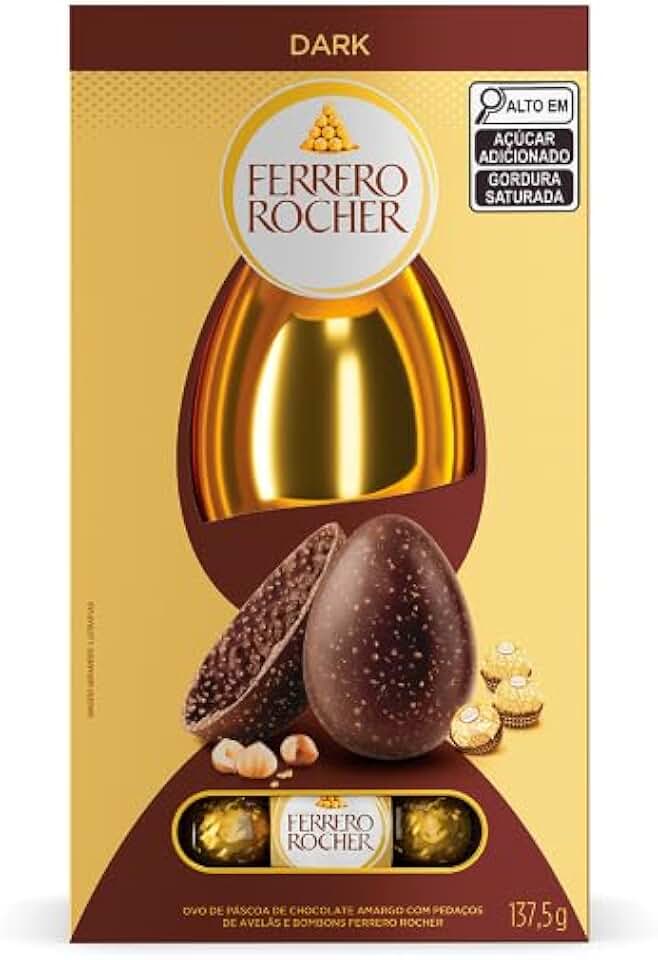 Ovo De Páscoa Ferrero Rocher Dark Com Pedaços De Avelã 137 g