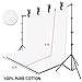 HYJ-INC Photo Background Support System with 8.5 x 10ft Backdrop Stand Kit, 100% White Cotton Muslin Backdrop,Clamp, Carry Bag for Photography Video Studio