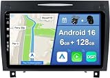YUNTX [6GB+128GB] Android 16 Autoradio per Mercedes Benz SLK-Class R171 2004-2010-[Incorporato Carplay/Android Auto/DSP/GPS]-9" IPS Touch Screen-Camera+MIC Incluso-DAB/Mirror Link/Bluetooth 5.0