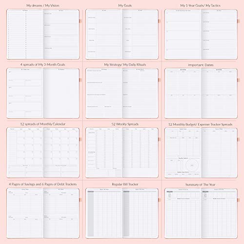 Gogirl Planner Pro Schedule - Undated Planner With Hourly Time Slots, Monthly, Weekly & Daily Organizer, Appointment Book For Time Management, 7"X10" Hardcover, Lasts 1 Year - Rose Gold #TOP5