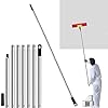 Rouleau de peinture extensible de 2,8 m, 7 sections en acier inoxydable avec adaptateur conique, réglable (80 cm-280 cm) pour peindre les murs, les plafonds, les sols et le nettoyage des fenêtres