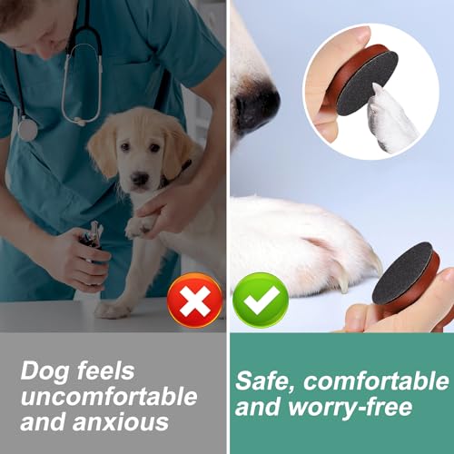 lasuroa Hunde Nagelfeile, Hunde Nageltrimmer aus Holz, mit 7stk Austauschbarem Schleifpapier und Reinigungsbürste Stressfrei Hundenagelbrettschneider für Haustiere Hunde Katzen