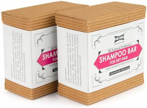 Goli Soda All Natural Probiotics Shampoo Bar for Dry Hair โ A Mild Everyday Shampoo for Frizzy and Dry Hair with Natural & Sulphate-Free Ingredients for Deep Moisturization.