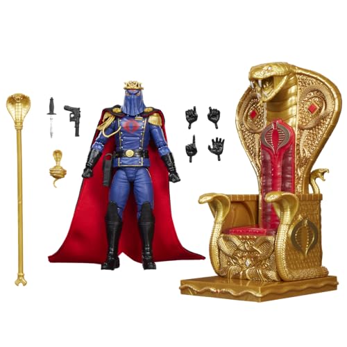 Image of G.I. JOE Classified Series #221, Cobra Commander in dress uniform, Collectible 15 cm Action Figure Set with 9 Accessories including throne