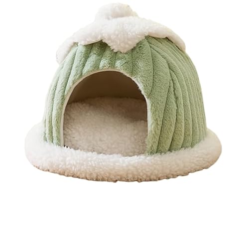 【MERUS】ペッドベッド クッション ネコ どんぐり 山 隠れ家 かわいい おしゃれ インテリア リビング 寝室 リラックス ぬいぐるみ 3つの大きさ カラーバリエーション グレー グリーン (グリーン, L)