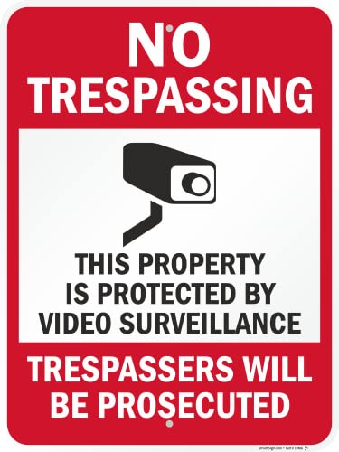 No Trespassing Sign 24x18, Video Surveillance (SmartSign)