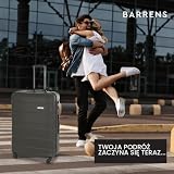 BARRENS Duża walizka podróżna | Bagaż rejestrowany | Wymiary 77x52x29 cm | Pojemność 91 L | Wytrzymały materiał ABS | Zamek szyfrowy | Elastyczne rączki | Kółka 360 stopni | Kolor grafitowy
