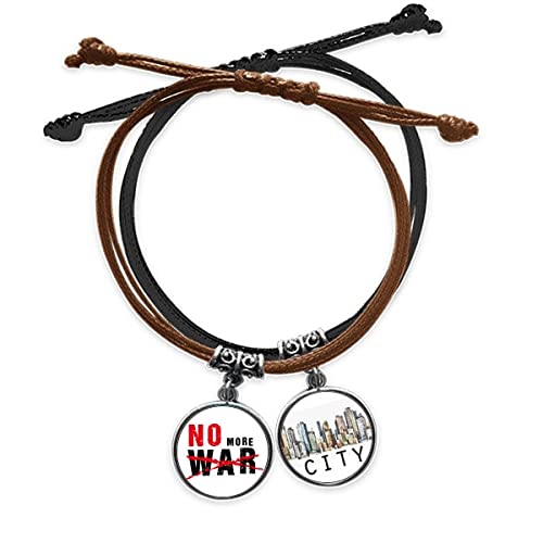 Bracelet de paix symbole monde en cuir véritable fait main