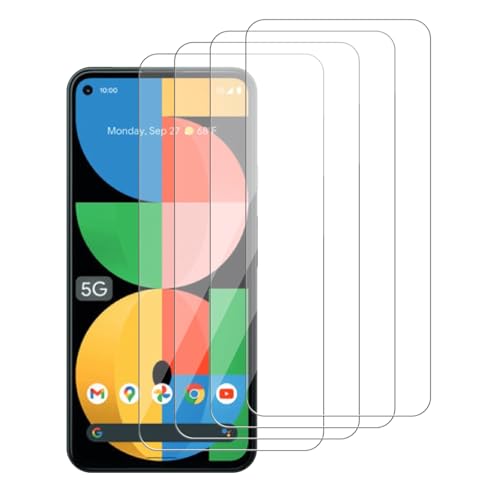 iCsapr [4 Pack Glass Screen Protector Compatible for Google Pixel 5a 5G[6.3 Inch] [9H Hardness]-HD Screen Tempered Glass Scratch Resistant Easy Install [Case Friendly][Bubble Free]