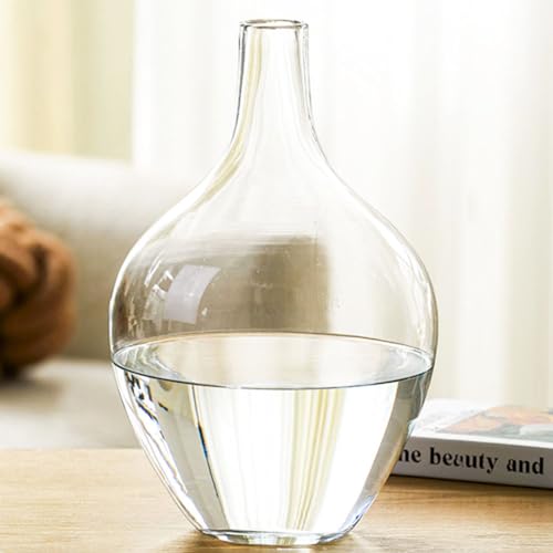 XIUWOUG 11" Tall Glass Vase for Decor,Clear Vases for Flowers
