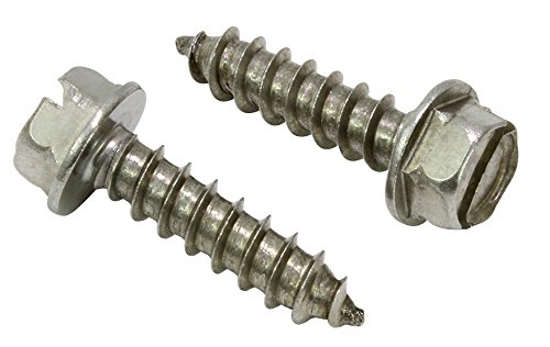 #12 X 1-1/4" Stainless Slotted Hex Washer Head Screw, (25 pc), 18-8 (304) Stainless Steel Screw by Bolt Dropper