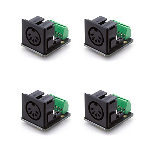 Treadax 4 x DIN 5 Buchsen Breakout Board PCB Mounted Type Audio Video Jack Connectors Cover