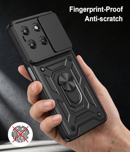Image of for Motorola Moto G37 / G47 Case with [2 Pack] Tempered Glass Screen Protector, for Moto G37 5G Case Heavy Duty Armor [Military-Grade] Protective，with Magnetic Stand Cover Black