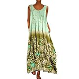 ✿Schönes Spiel:Sie könnten das Kleid mit Riemchensandaletten,flachen Sandalen und einem Schlapphut tragen, oder mit einer Böhmen Halskette verkleiden! Unique Stil, machen Sie schön, modern, sexy und elegant.✿Feminine Silhouette.Tiefer V-Ausschnitt,Elastisches Taillenband mit Tunnelzug,Knielang,Lose Design.Das Material ist sehr angenehm zu tragen. Das Kleid sieht sehr edel aus. Elegantes Casual Freizeitkleid Langarmkleid Hemdblusenkleid mit Tunnelzug in der Taille.