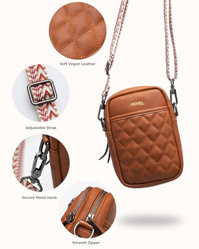 Image of Alldaily Small Crossbody Bag for Women Vegan Leather Phone Purse with Card Slots
