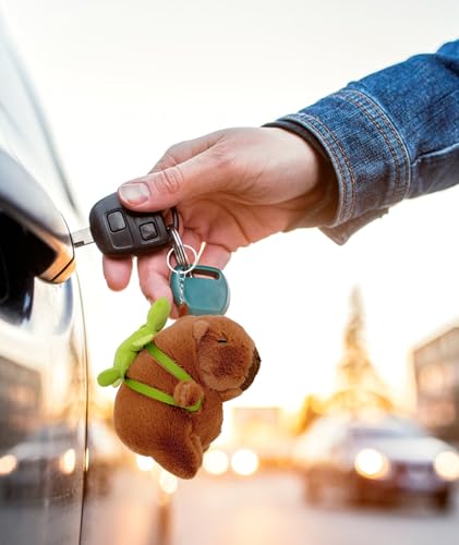 Image of Capybara Keychain, Adorable Animal-Themed Gift, Premium Metal Alloy Keychain, Unique Capybara Design for Keys or Bags, Durable Everyday Accessory (One Piece)