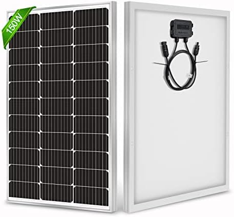10BB Cell 150 Watt Solar Panels Monocrystalline, High-Efficiency Module PV Power Charger 12V Solar Panels for Homes Camping RV Battery Boat Caravan and Other Off-Grid Applications
