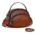 HESHE Genuine Leather Crossbody Bags Leather Purses for Women Vintage Small Shoulder Handbags with Multi-Pockets (Brown)