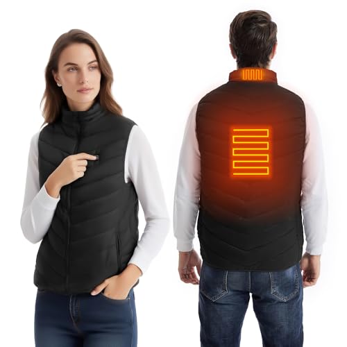 Men and Women Heated Vest for Winter Outdoor, Lightweight Heating Vest With 3 Heat Levels (Battery Not Included)