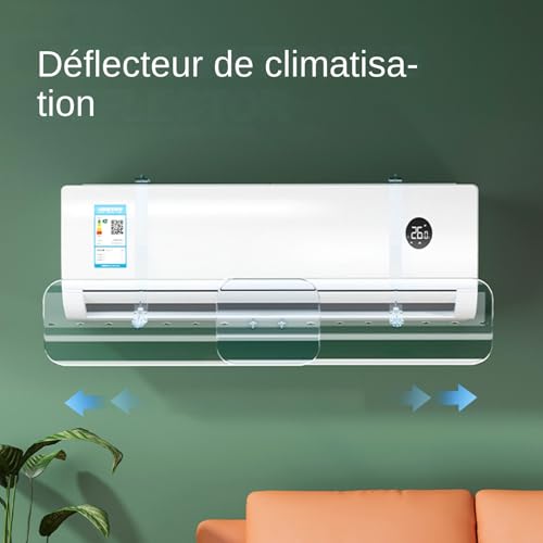 Déflecteur d'air pour climatisation split mural guide escamotable transparent - 2