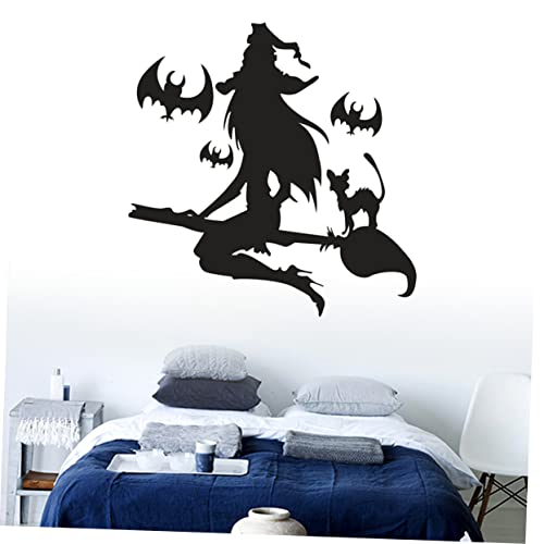 Adocarn Black Trim Window Decal Removable Wall Stickers Halloween Decals For Walls Nursery Wall Decorations Wall Decals Mural Party Supplies The Witch Detachable Black Wallpaper Mural #TOP7