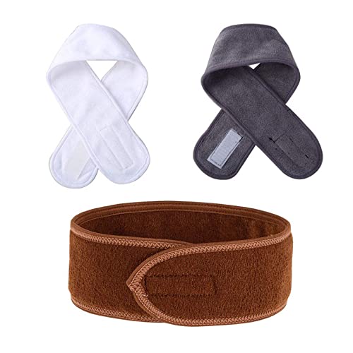 Kosmetik Band Stirnbänder, Kosmetik Mikrofaser Haarband, Kosmetik Haarband für Make Up, Mit Verstellbarer Haarschutzgürtel und Klettverschluss, Verwendet für Sport, Yoga, Waschen,SPA, Gesicht Waschen Cover