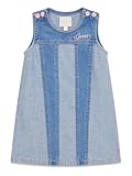 Guess Girls Sleeveless Denim Dress, Medium Reverse Blue Wash, 6