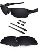BLAZERBUCK Polarized Replacement Lenses & Sock Kit for Oakley Flak 2.0 OO9295 - Black