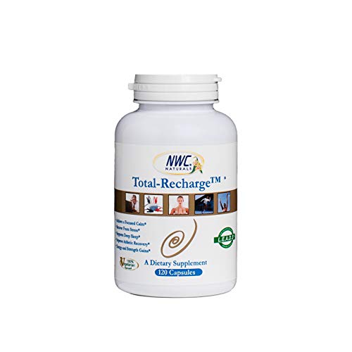 Total-Recharge Stress Relief, Energy Increase, Supports Mental Clarity, Workout Recovery and Natural Calming Effect, Vegetarian Formula - 120 Count Capsules by NWC Naturals