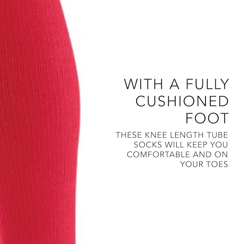 High Five Versatile Performance Knee-High Athletic Socks for Soccer, Football, and Softball, Scarlet, Small4