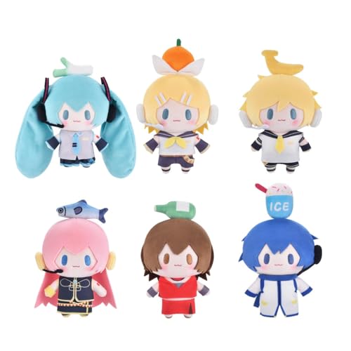 XINGYUNSHI 初音ミク MIKU 鏡音リン 鏡音レン 巡音ルカ MEIKO KAITO ぬいぐるみ 約20cm おすわりぬいぐるみ 着せ替え キャラクタードール アニメ周辺 定萌えグッズ 可愛い綿人形 公式グッズ (MIKU)