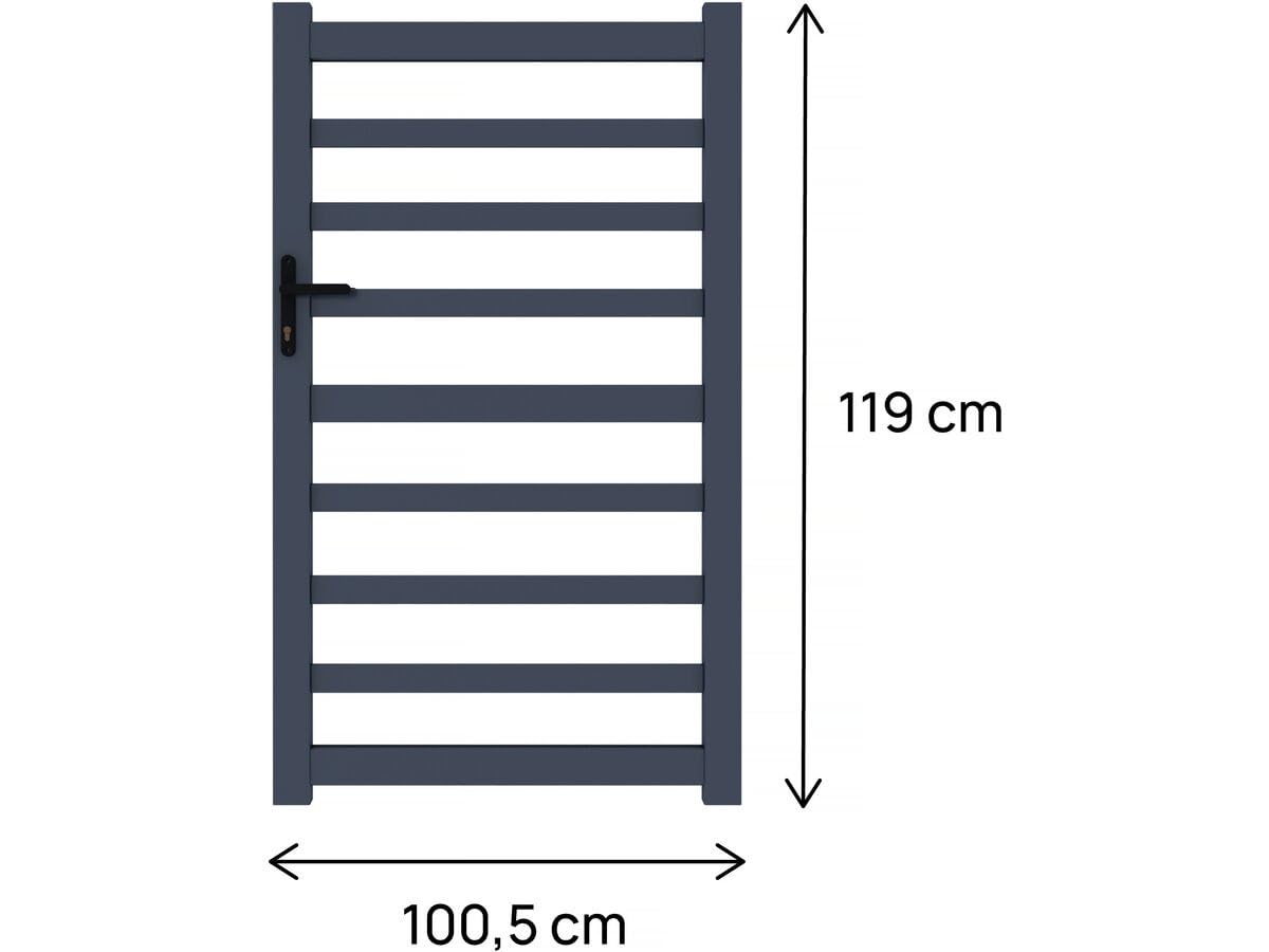 Portillon aluminium ajouré "Marius" - 100 x 120 cm - Gris