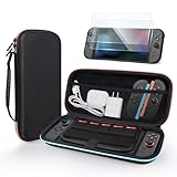 MMOBIEL キャリングケース – Nintendo Switch 2 に対応 – ハードシェル仕様・10枚ゲームカード収納・メッシュポケット・ソフトインナーライナー・スクリーン保護フィルム2枚付き – ブラック
