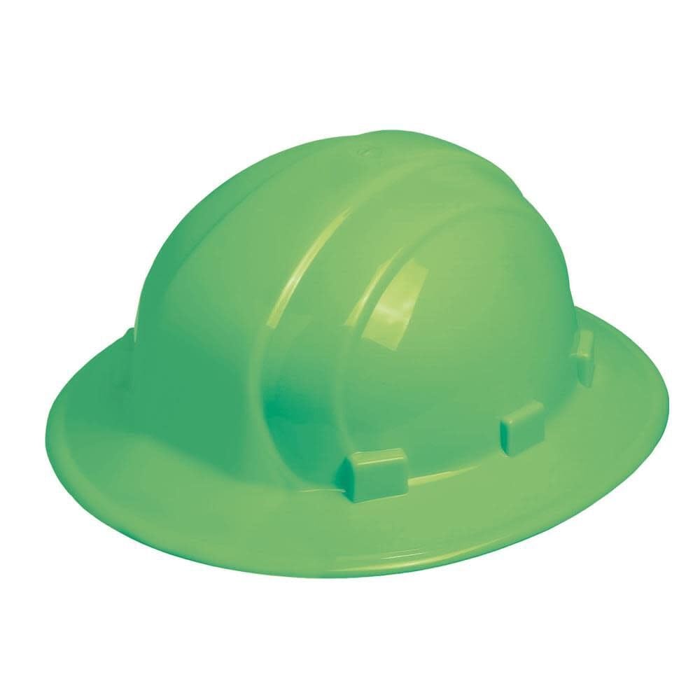 ERB 19922 Full Brim Hard Hat with Mega Ratchet, Flourescent Yellow, Glow in the Dark