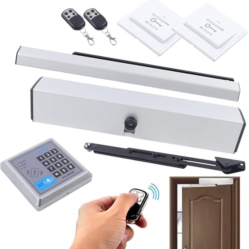 50W Automatic Sliding Door Opener Automatic Door Opener Automatic Swing Door Opener Closer with 2 Remote Control for Handicap Residential Commercial Use