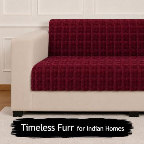 Image of STITCHNEST 'Haven Soft Series' 3 Seater Sofa Cover | Full Coverage Sofa Cover| Premium Velvet Fabric, Washable & Durable Furniture Cover for Modern Living Rooms