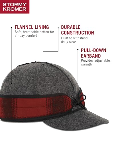 Image of Stormy Kromer The Original Cap | Wool Blend Hat, Warm Winter Outdoor Cap with Flannel Lining, Earflaps, for Men and Women