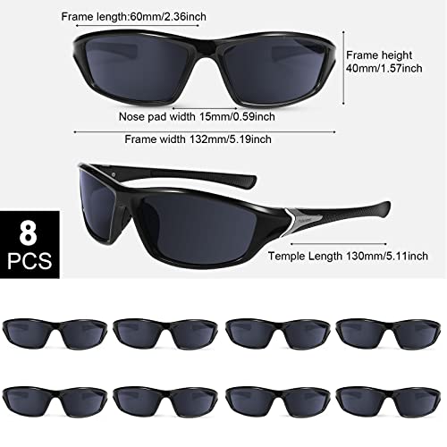 Cindeer 8 Pairs Polarized Sunglasses For Men And Women Sun Glasses With Uv Protection Sport Sunglasses For Outdoor Activities (Black) #TOP1