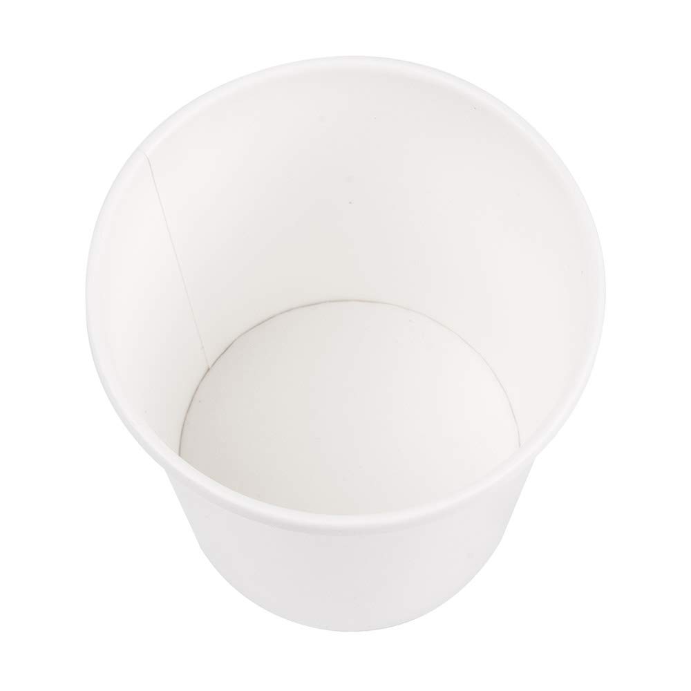 25 pezzi - Vaschette + coperchi 480 ml 18Pe + 340 + 18 Pe G/M2 Ø9,6/7,5 x 10 cm bianco cartone