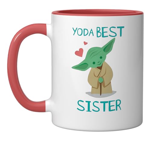 Taza cerámica Star Wars Yoda rojo/blanco 11 oz miniatura 1
