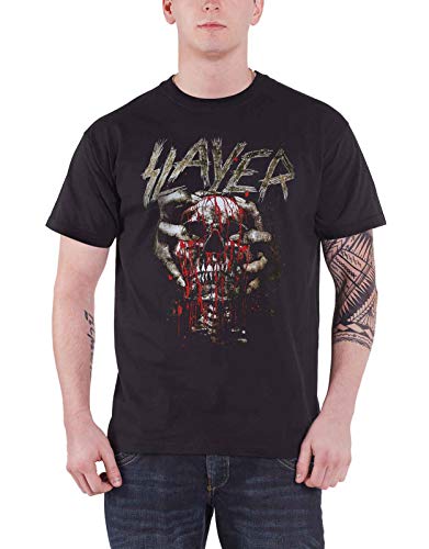 Slayer T-Shirt à Manches Courtes pour Homme Motif crâne, Noir, XL
