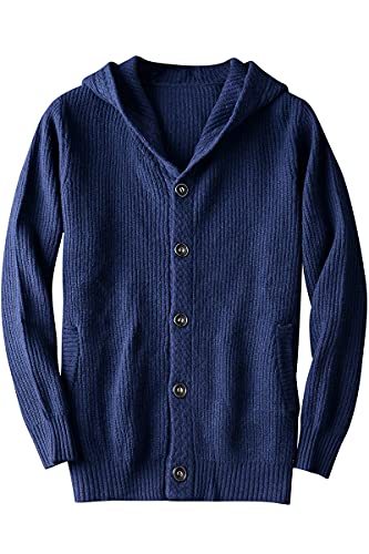 Mens Casual Slim Fit Hoodie Cardigan Long Sleeve Active Knitted Sweater Jacket with Pockets