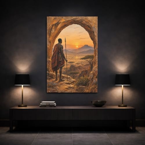 Tableau Safari Africain 80x120 impression canvas salon vertical